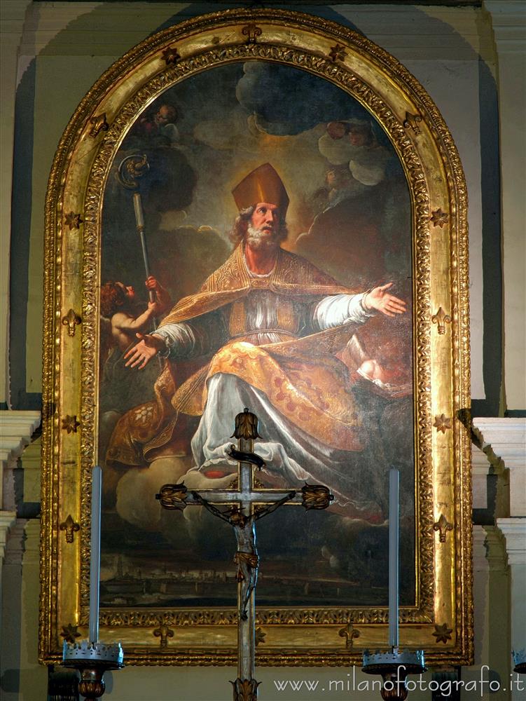 Fano (Pesaro e Urbino, Italy) - Altarpiece of the main altar depicting San Paterniano in the basilica dedicated to him